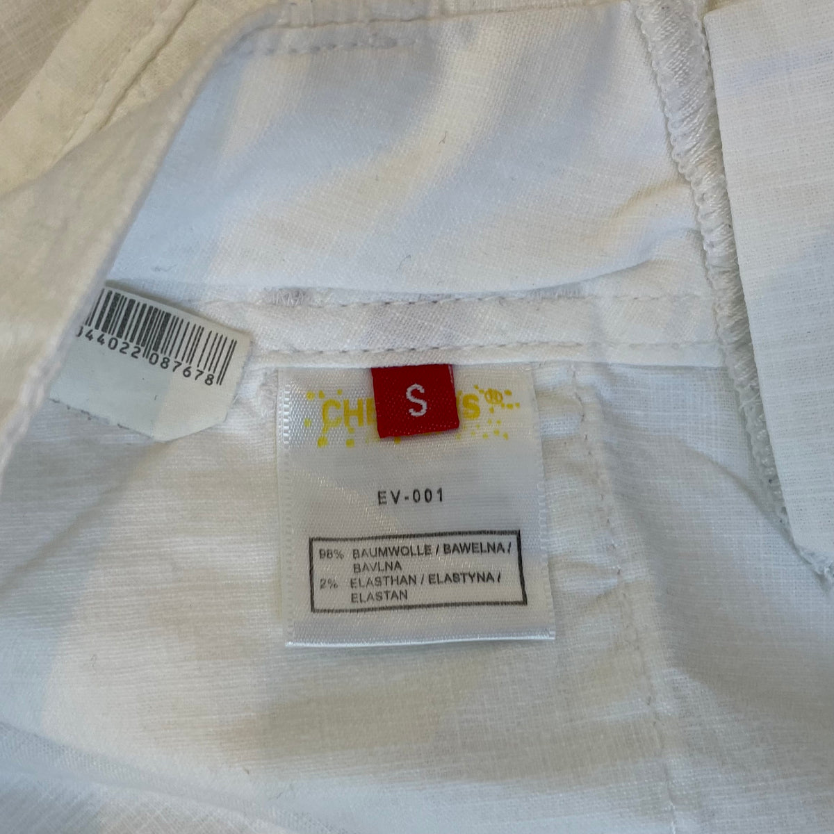 white cotton pants