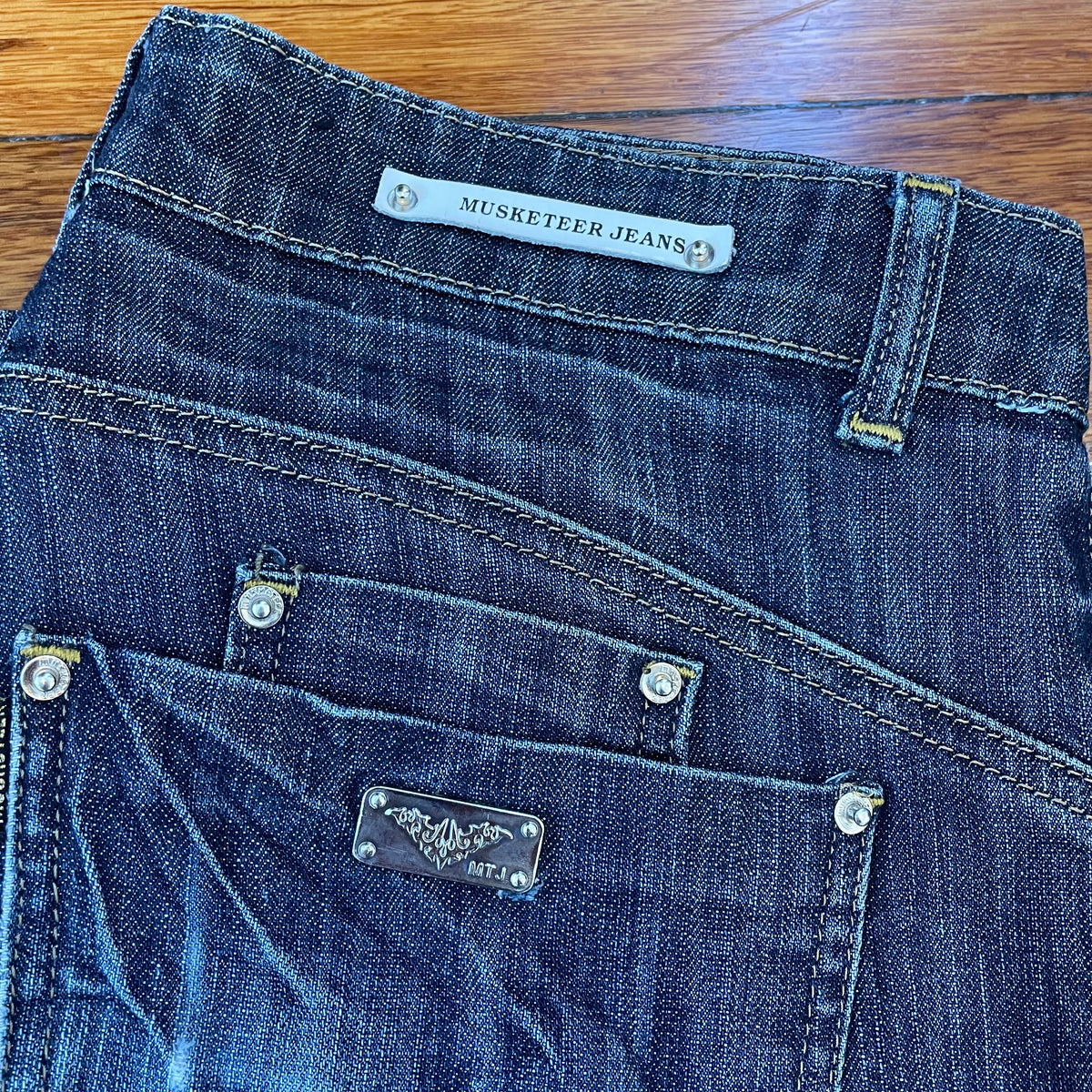 dark denim bootcut jeans