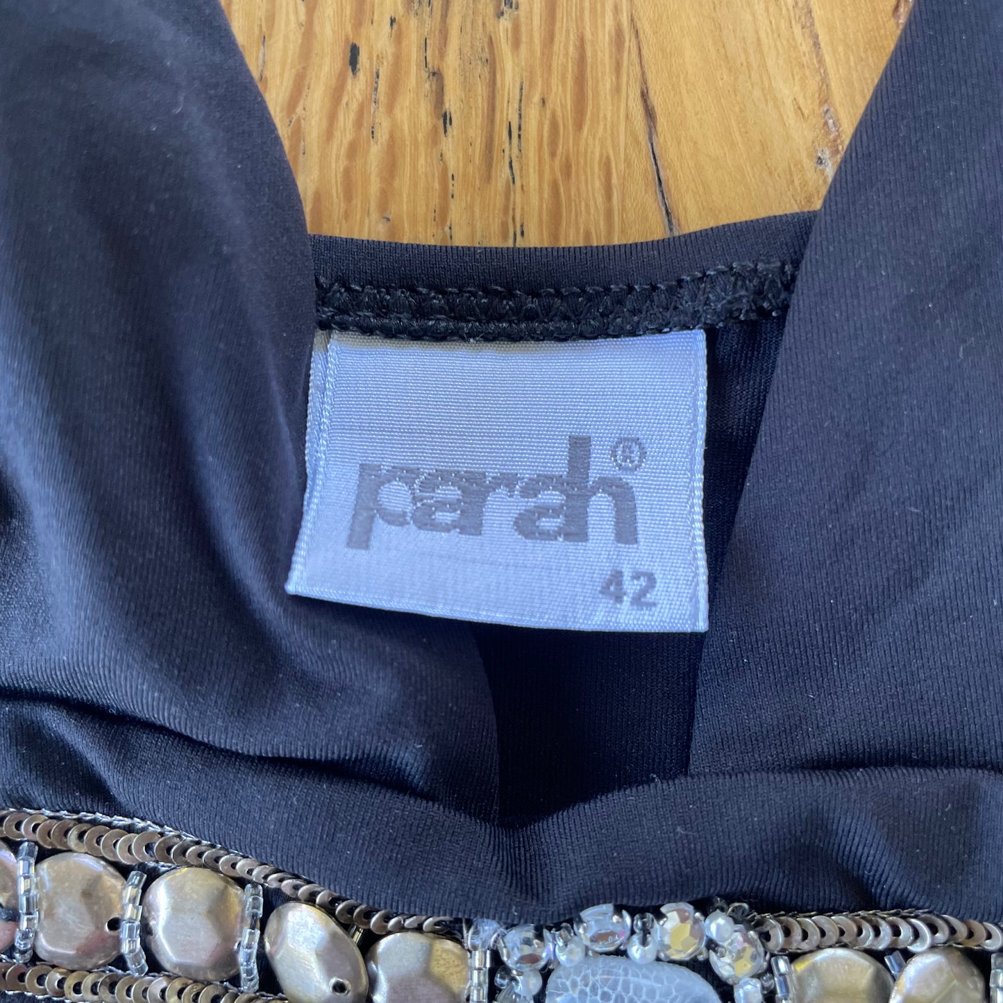 black tank with beaded detail