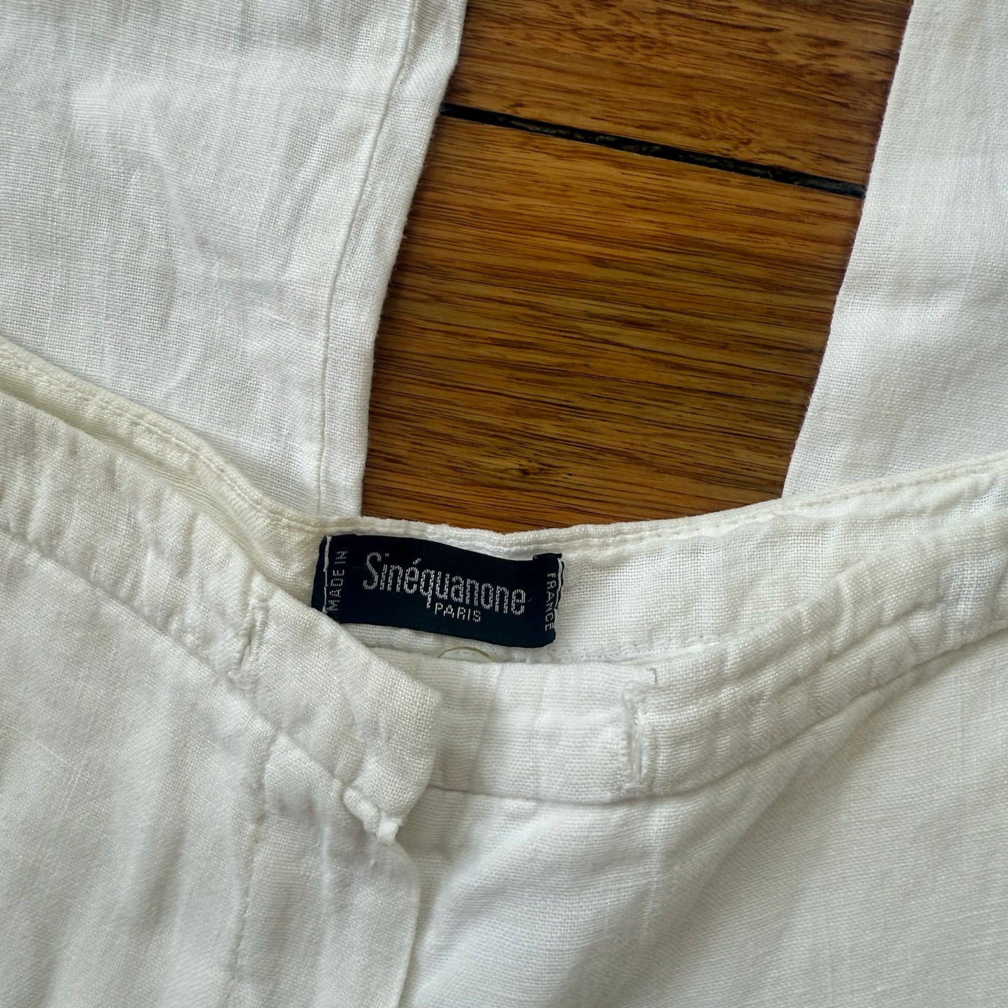 white linen pants
