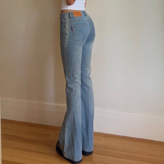 embroidered flared jeans