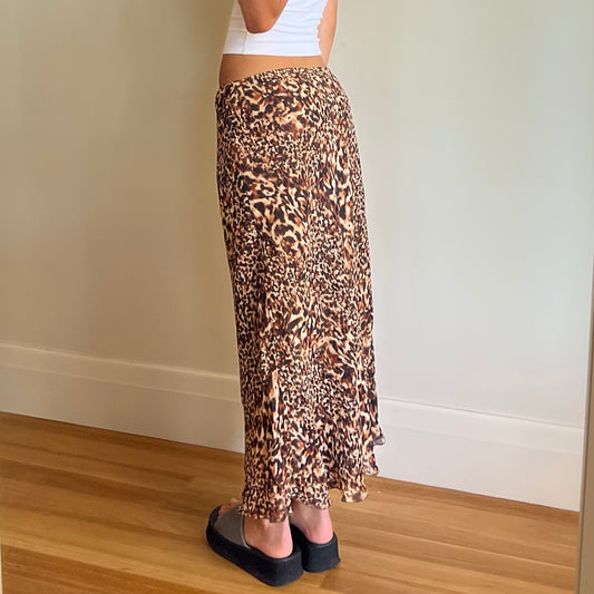 animal print maxi skirt