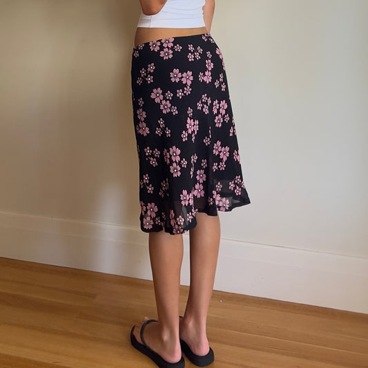 floral print midi skirt