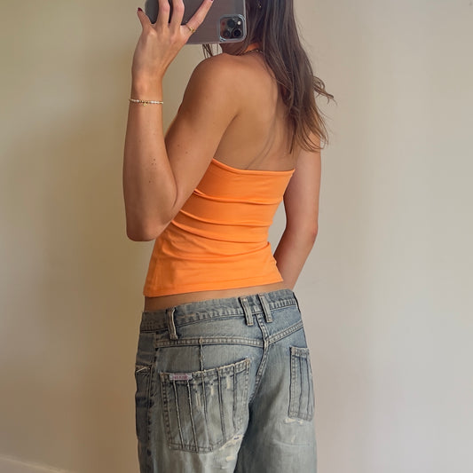 orange halter top