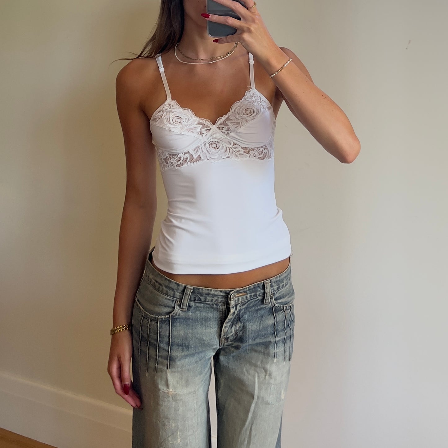 soft white lace cami