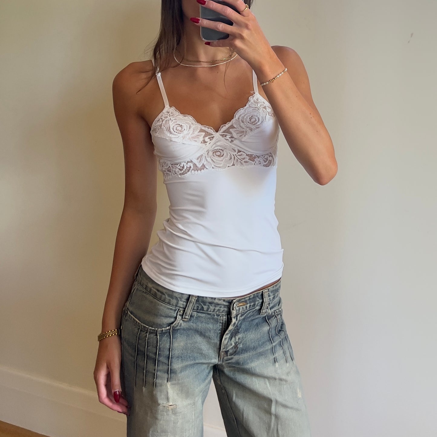 soft white lace cami
