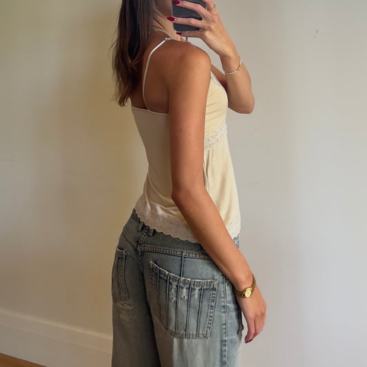 vintage cream lace cami