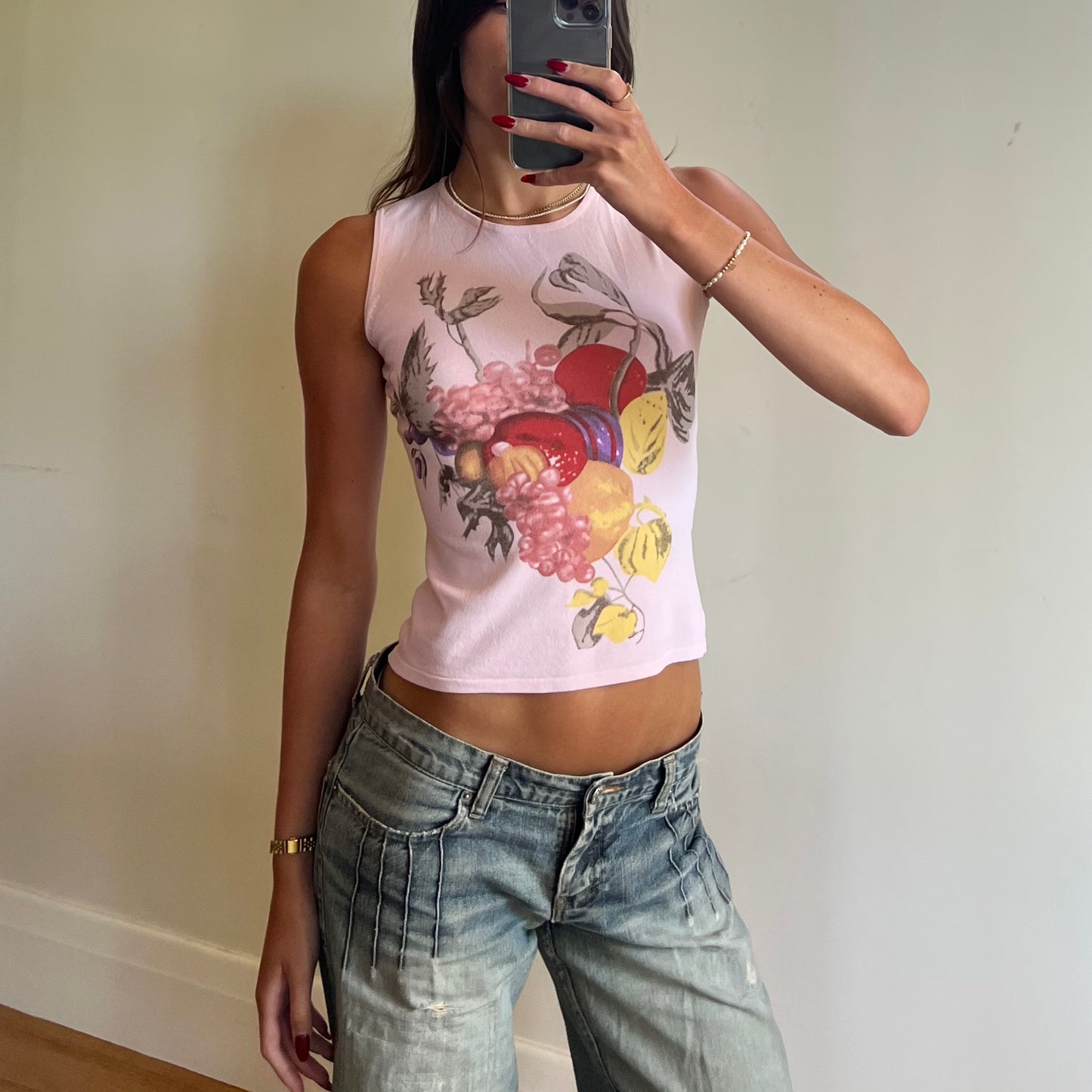 graphic print tank top