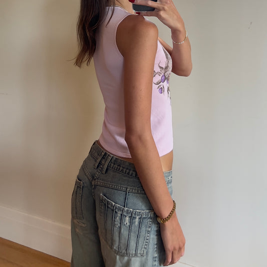 graphic print tank top