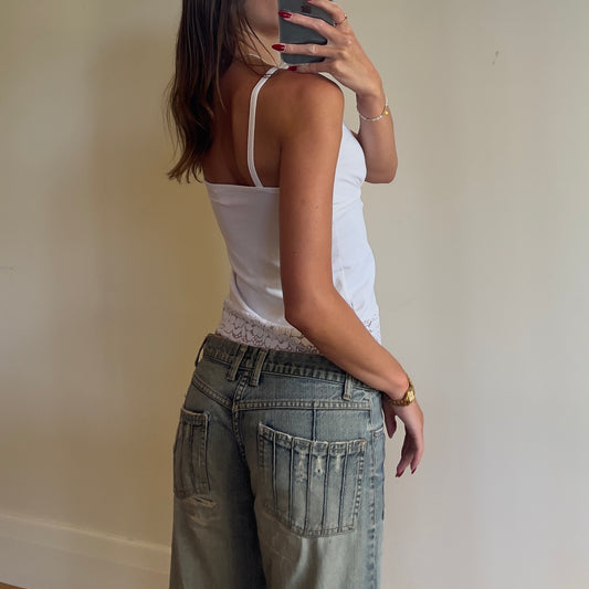 vintage white lace cami