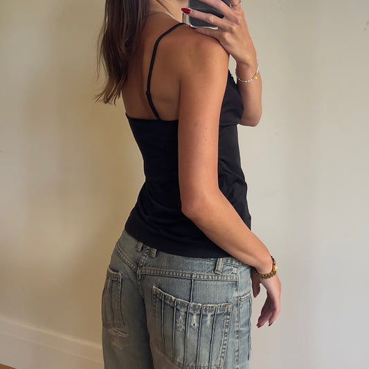 black sequin trim cami