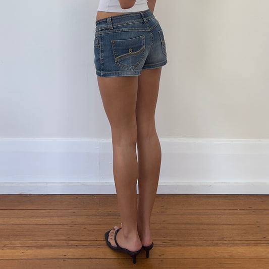denim mini shorts