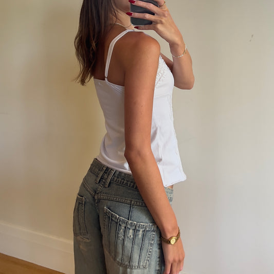 vintage white lace cami