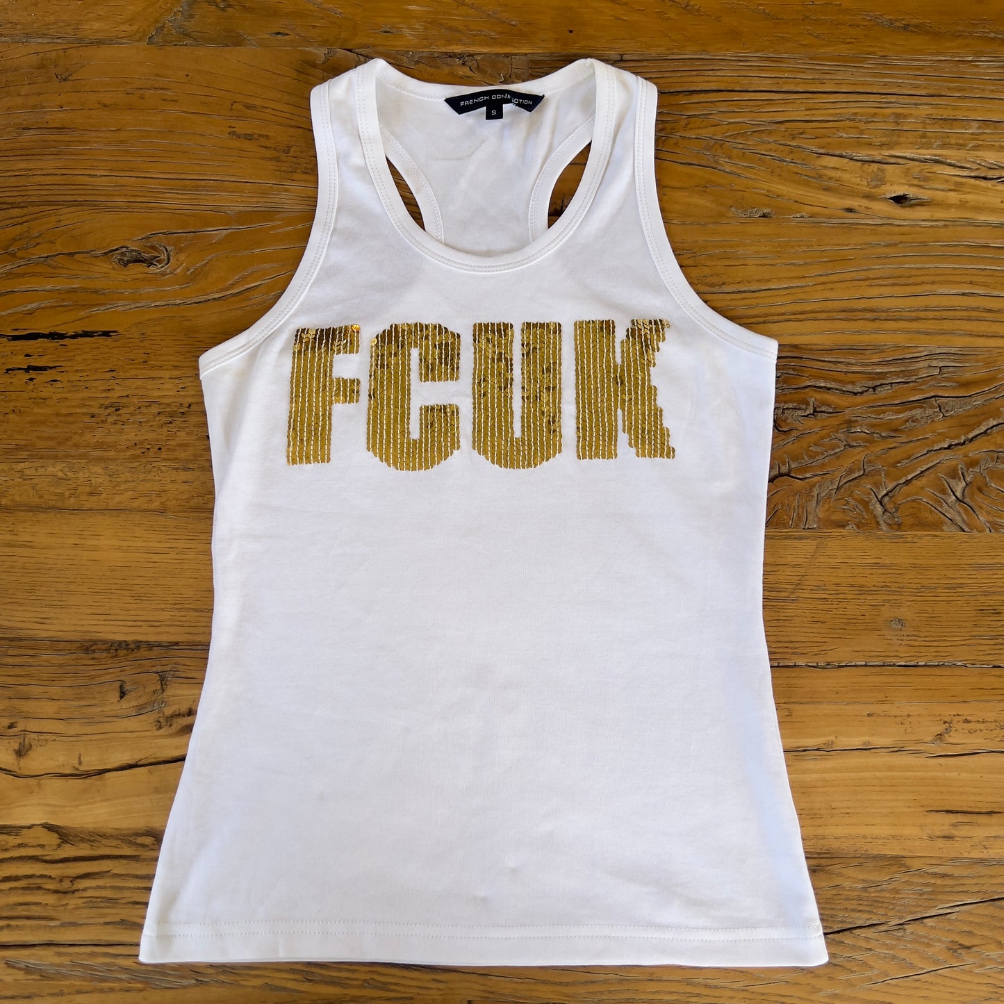 French Connection "FCUK" sequin tank top