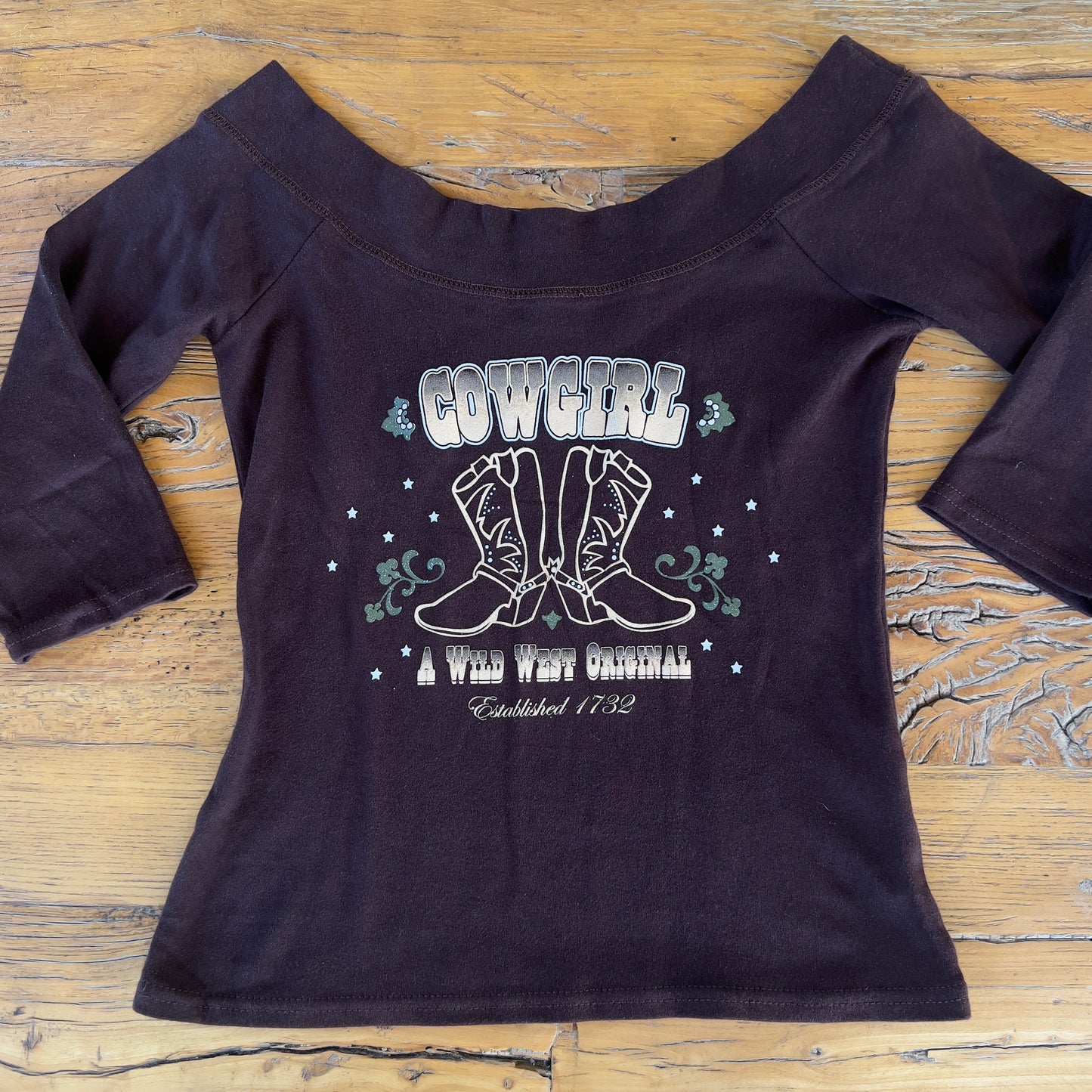 3/4 sleeve cowgirl top