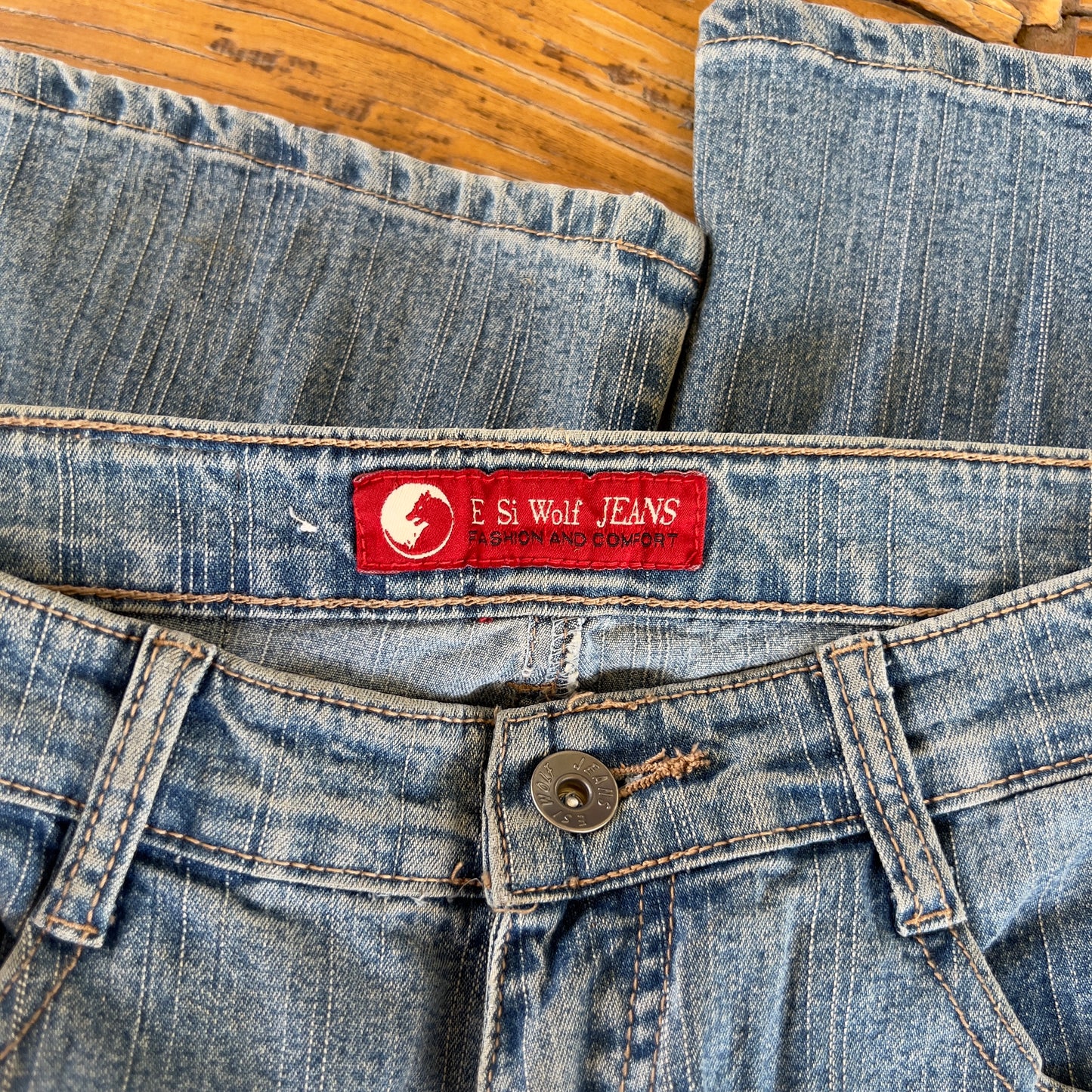 embroidered flared jeans