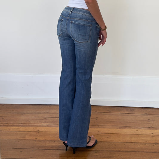 low rise flared jeans