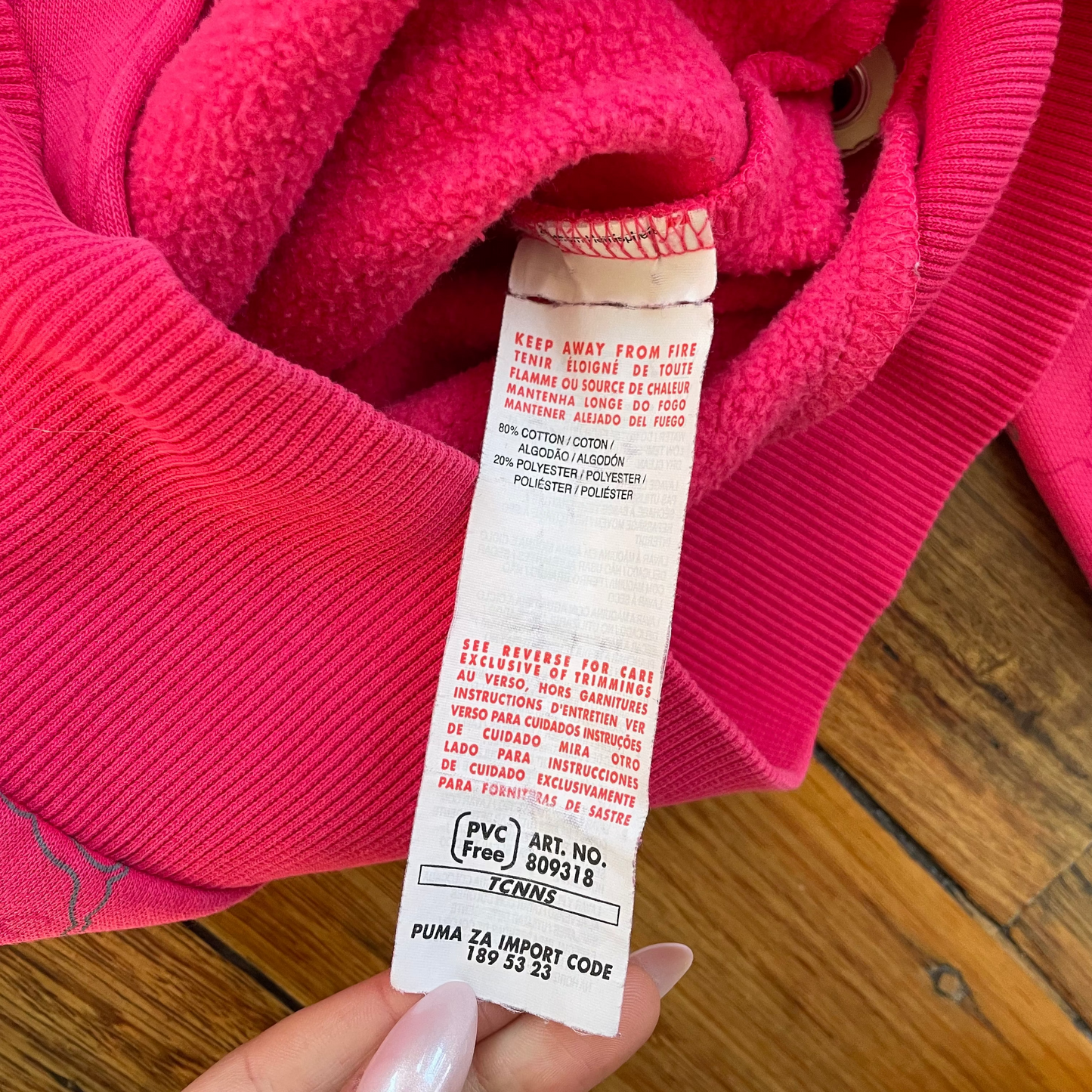 hot pink Puma zip up