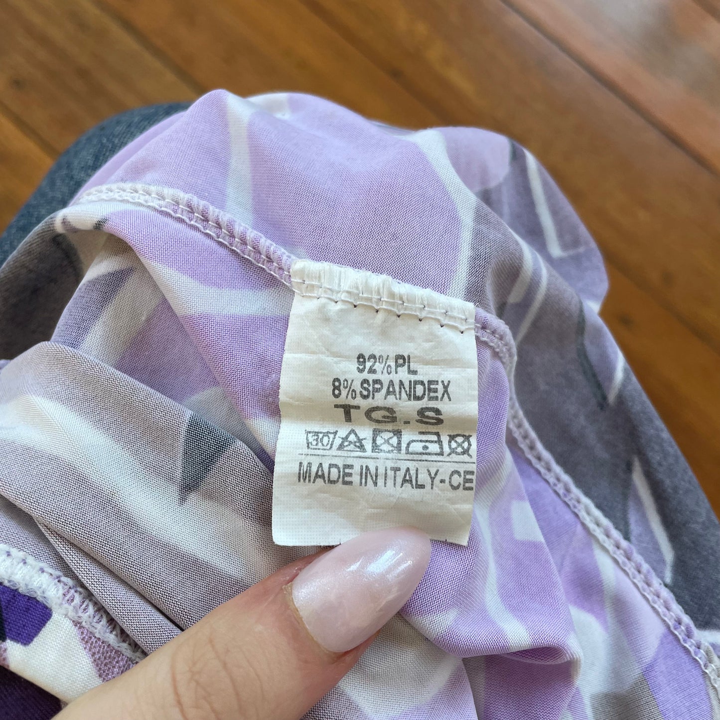 purple graphic midi skirt