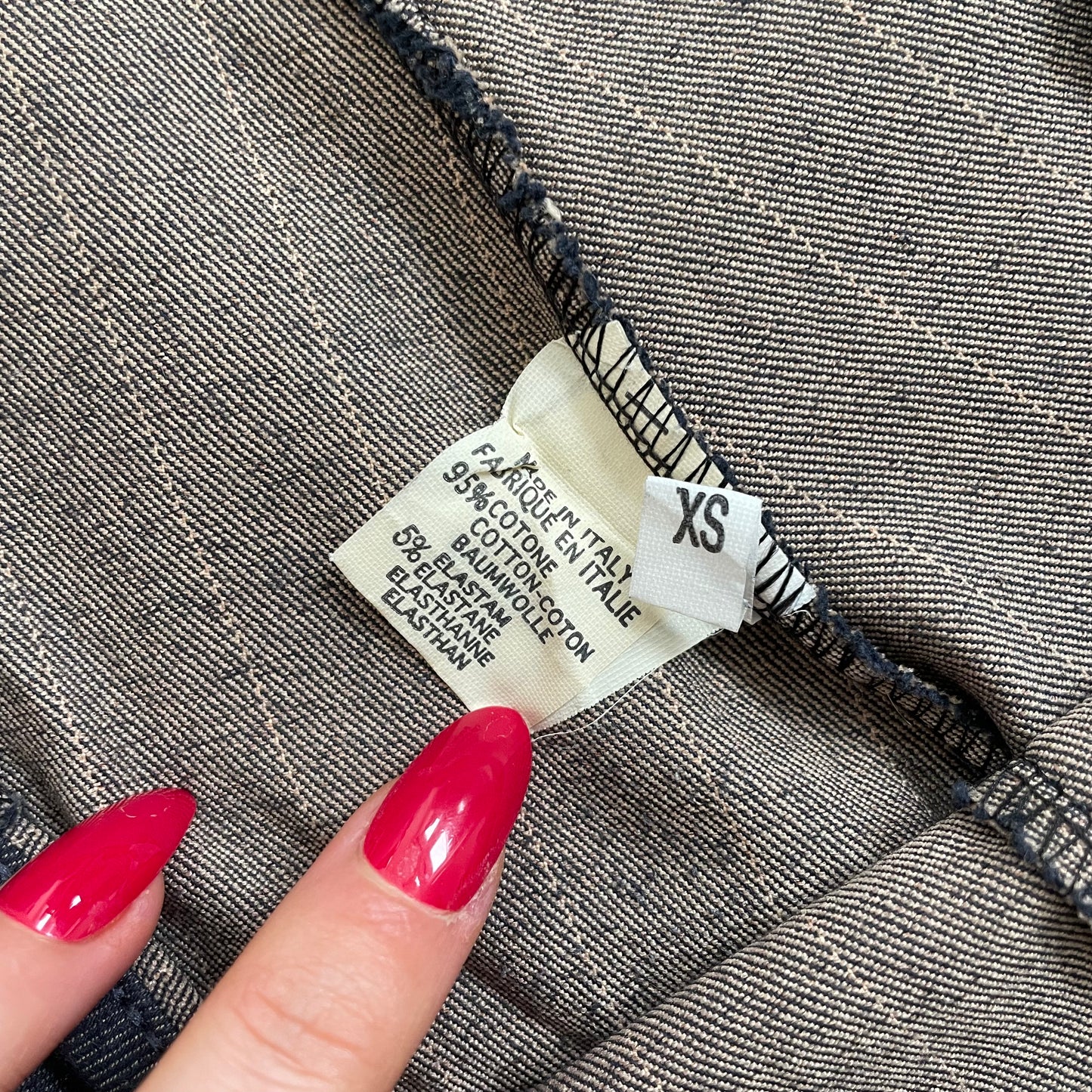 grey pinstripe trousers