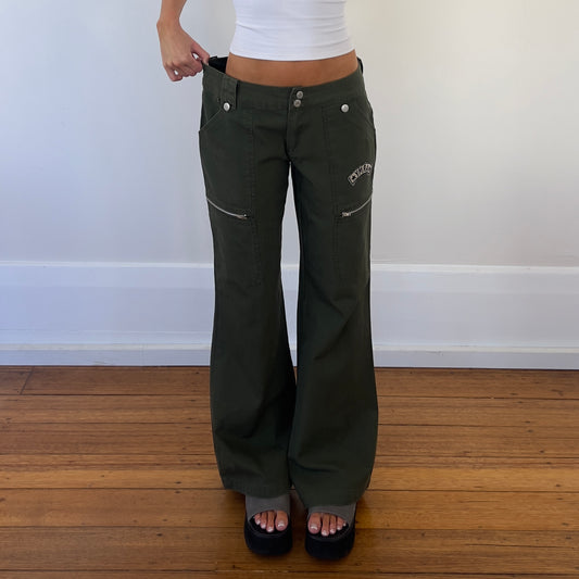 khaki army style cargo pants
