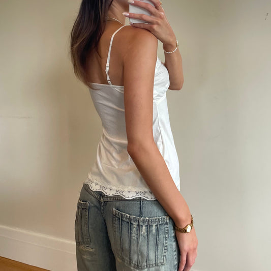 white lace trim cami