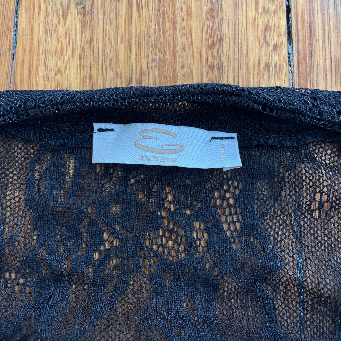 black sheer lace wrap top