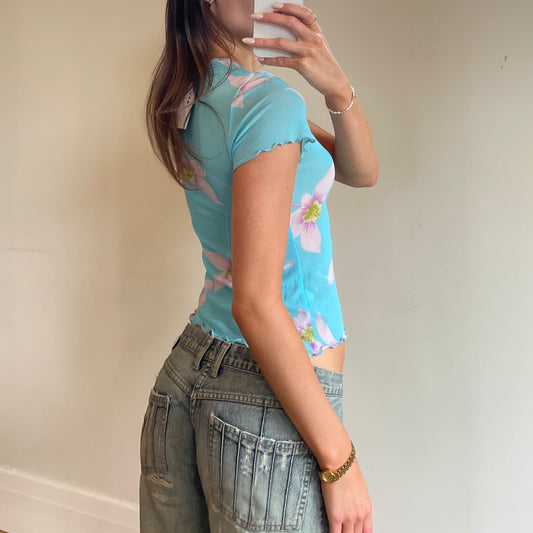 sheer floral top