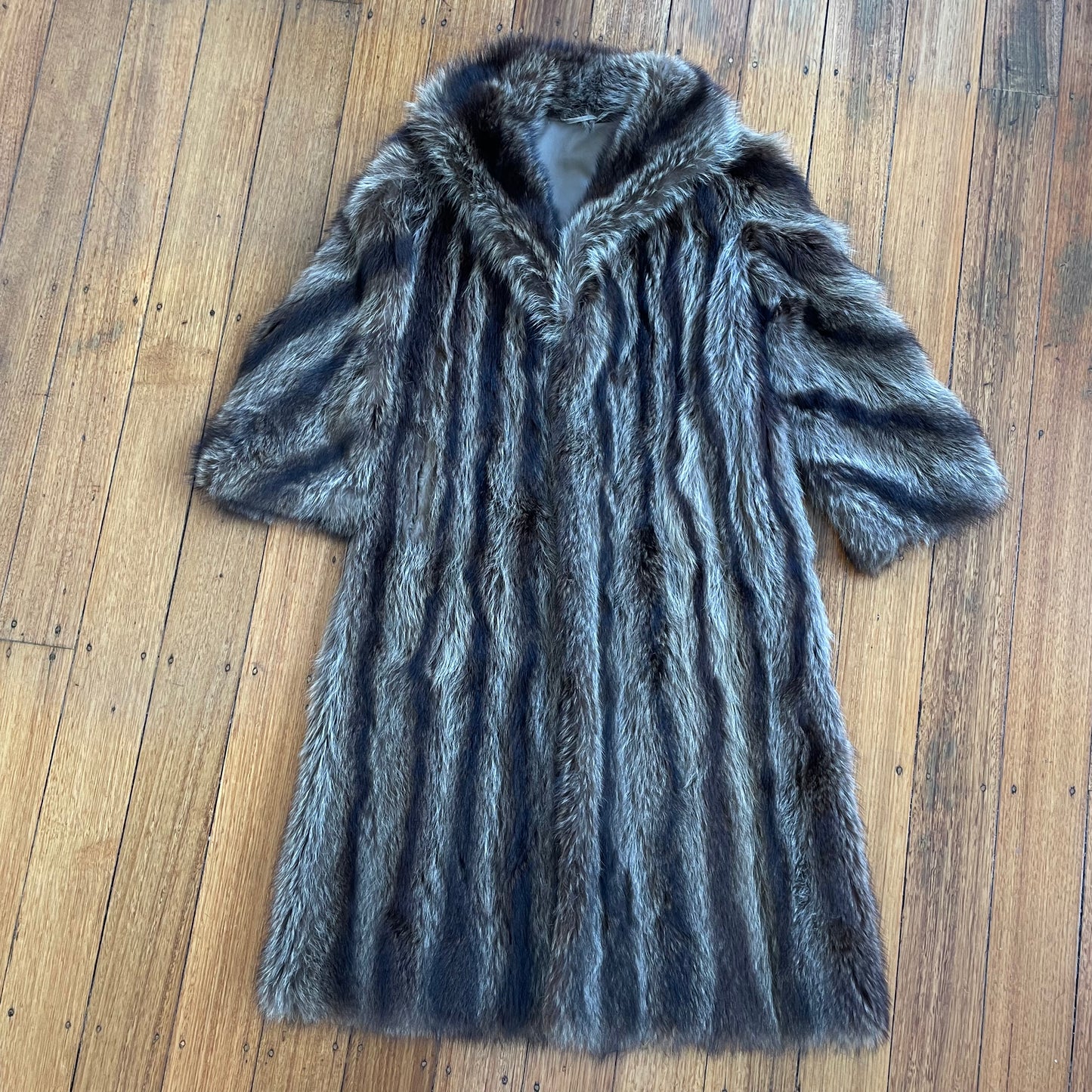 Italian genuine fur trench coat