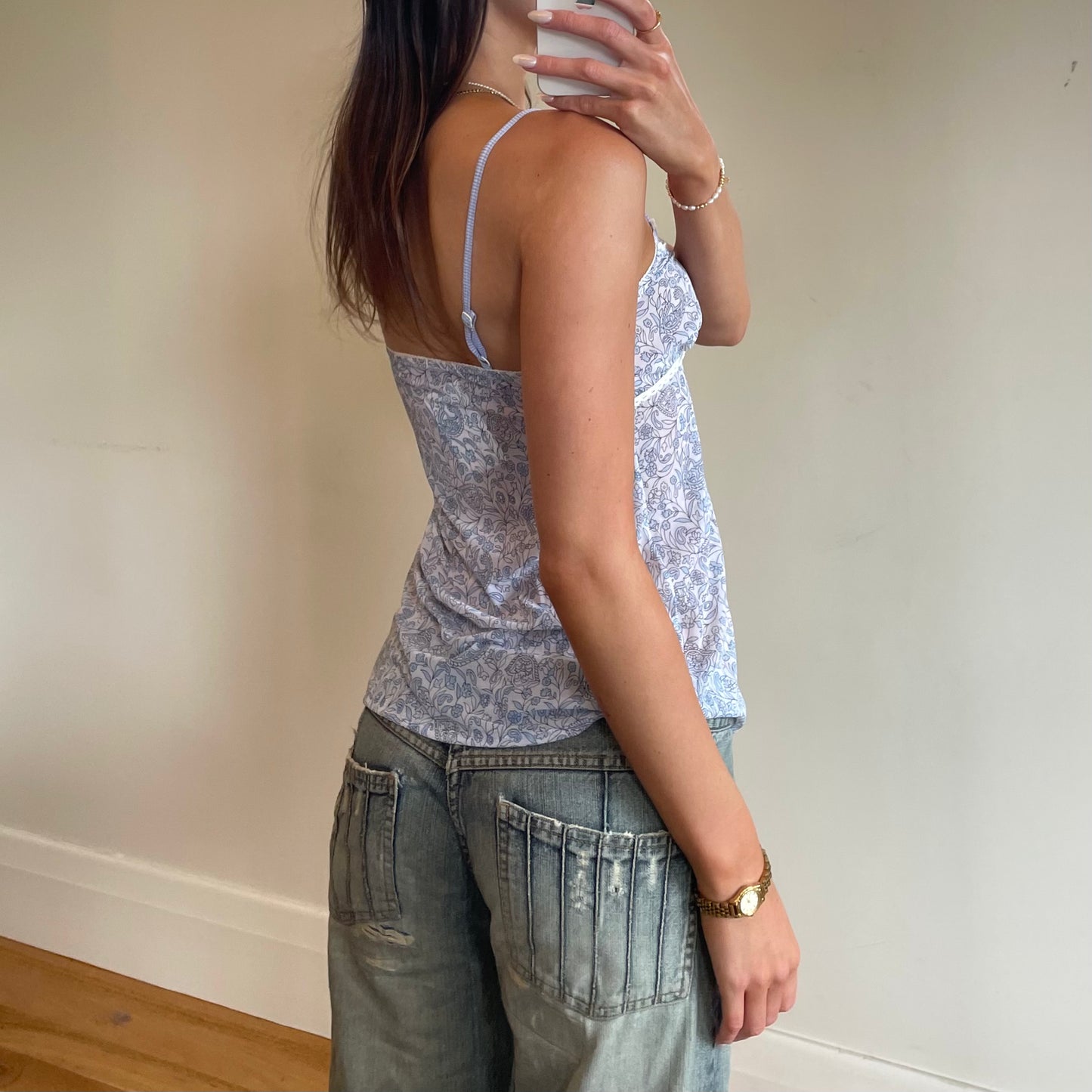 sheer floral cami