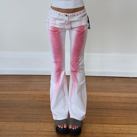 deadstock pink/white denim jeans