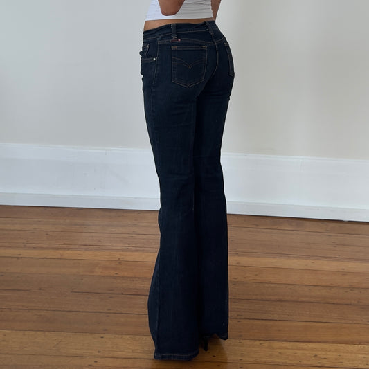 dark denim flared jeans