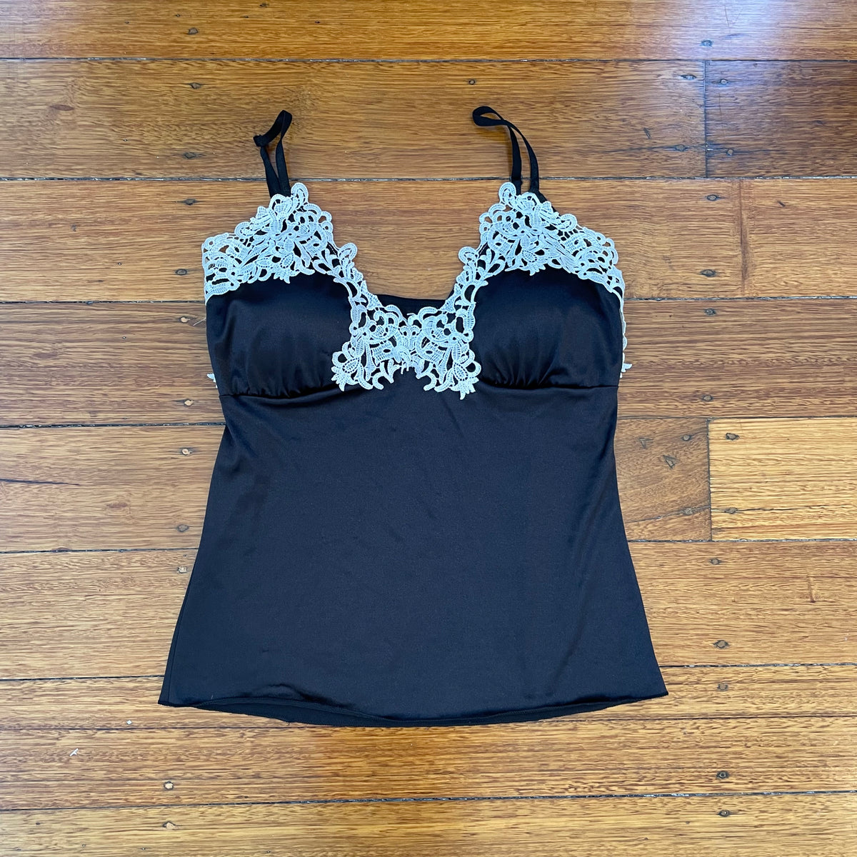 black/white lace cami