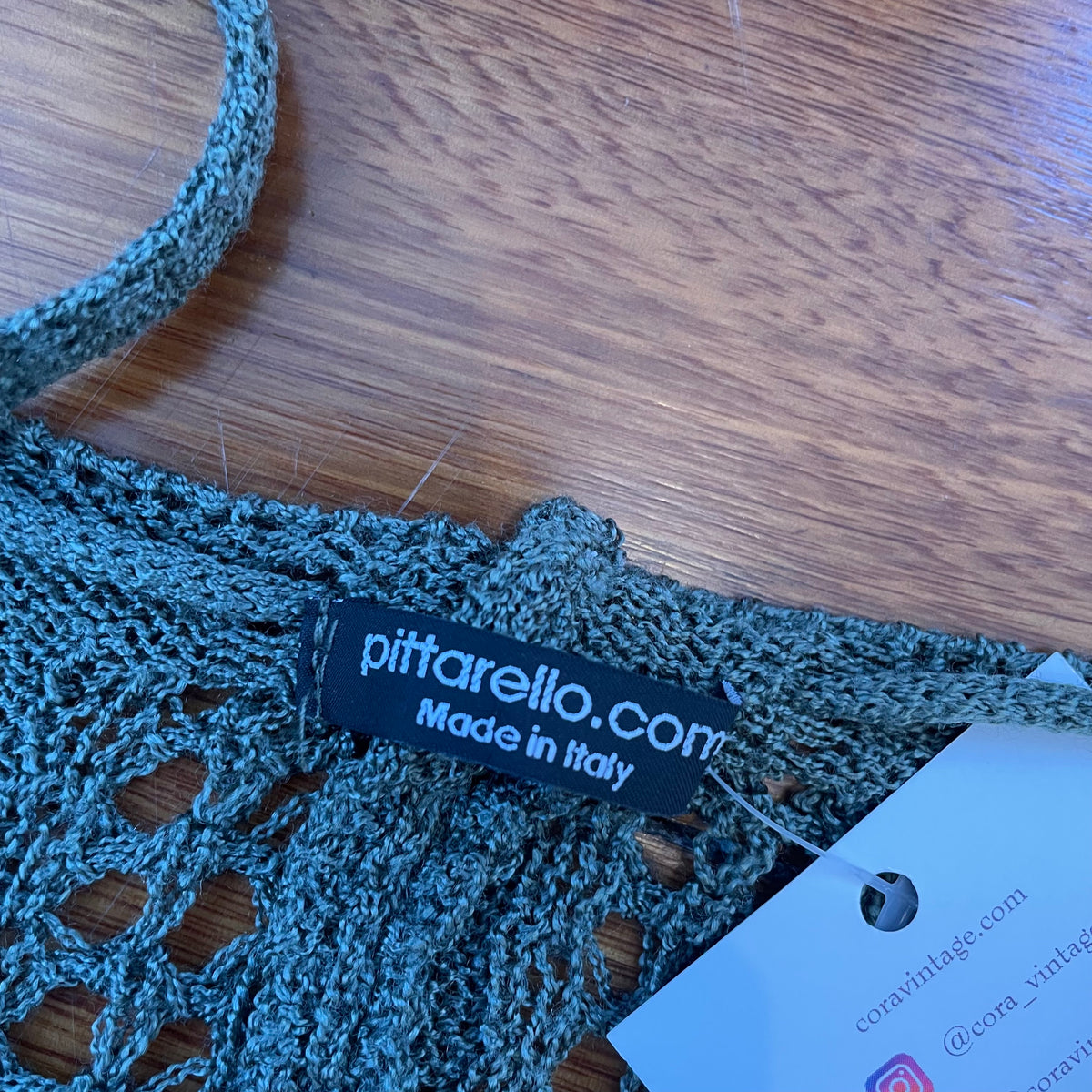 khaki crochet cami