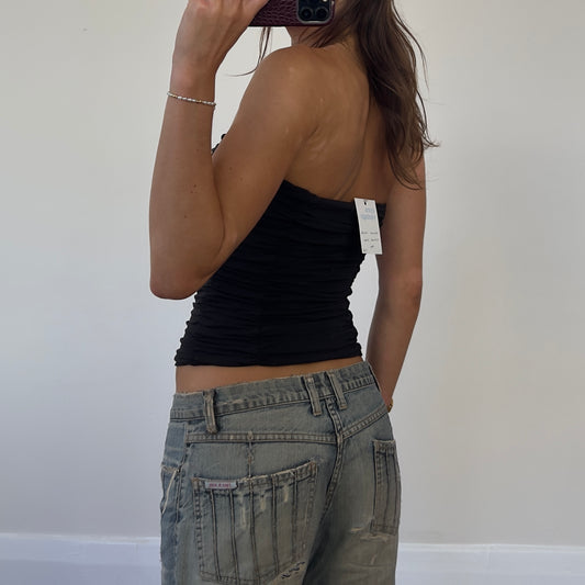 ruched strapless tube top