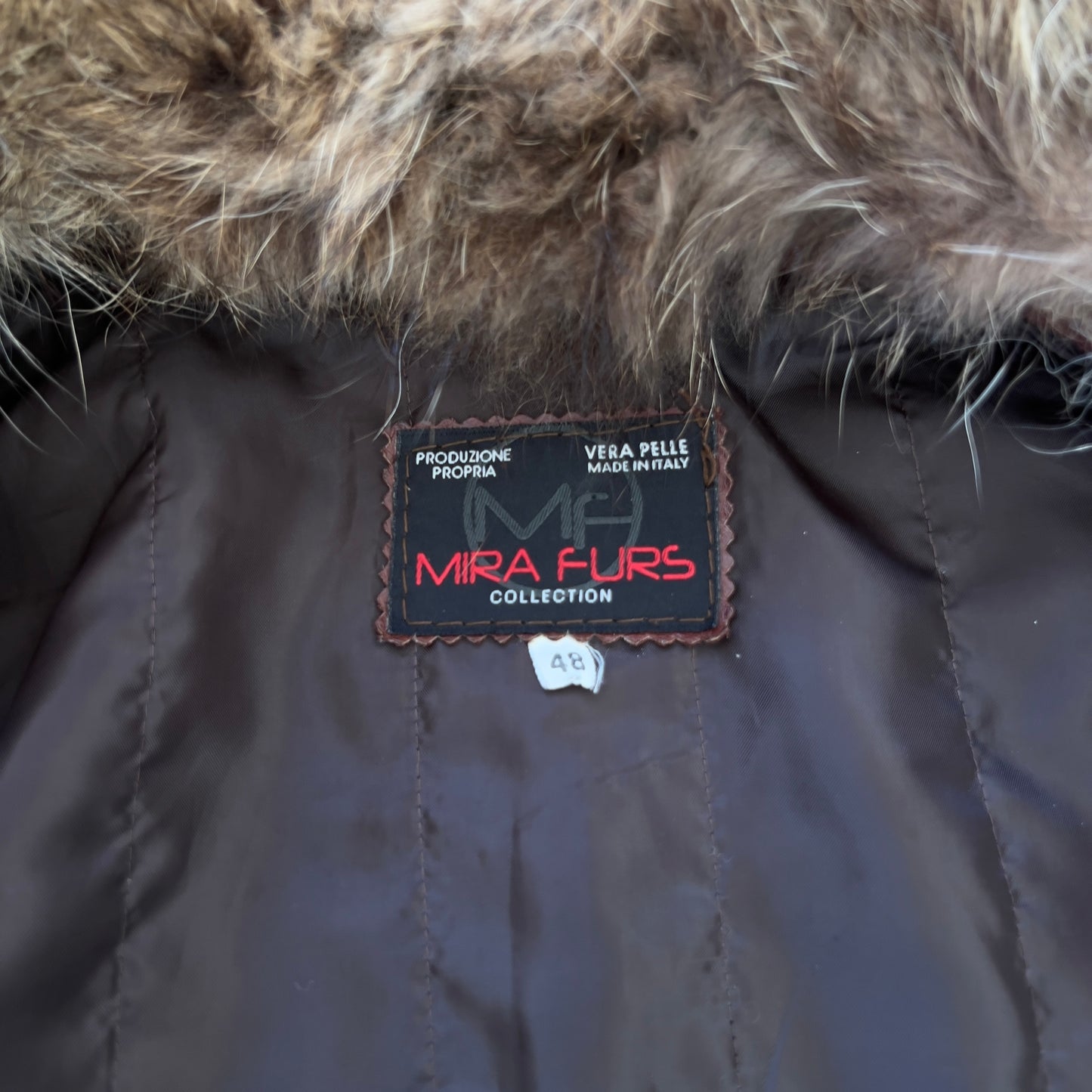 brown fur leather jacket