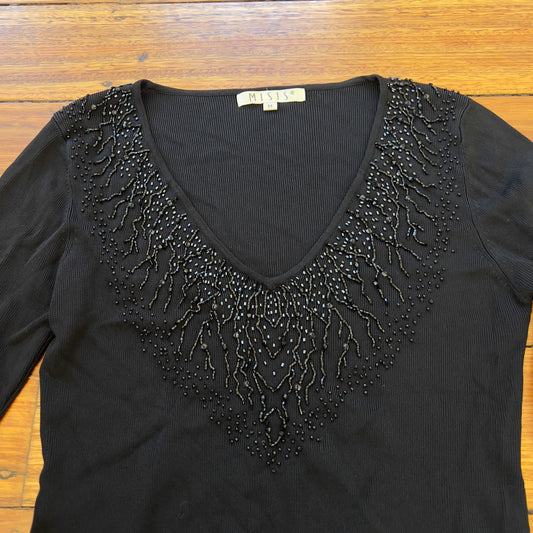 black beaded long sleeve