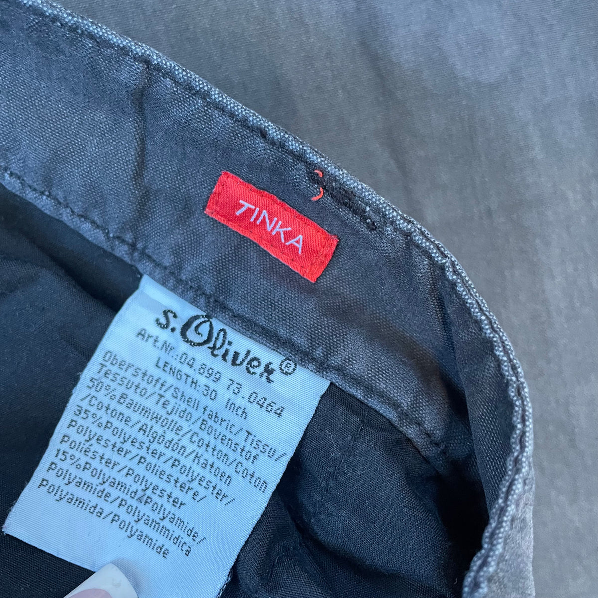 charcoal cargo style pants