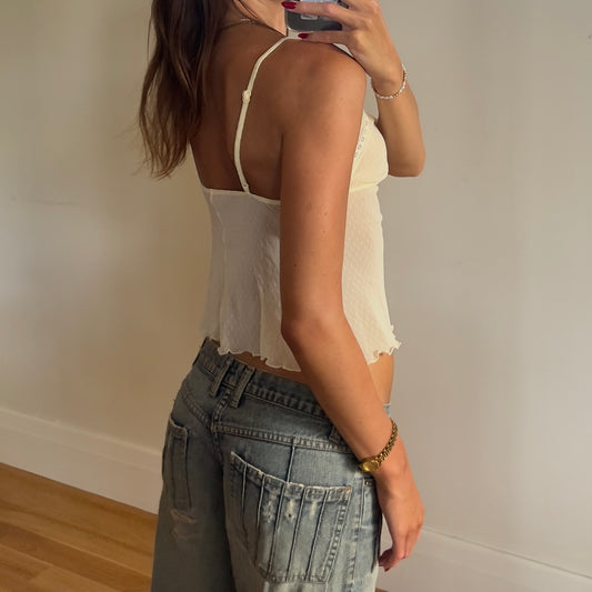 pale yellow sheer cami