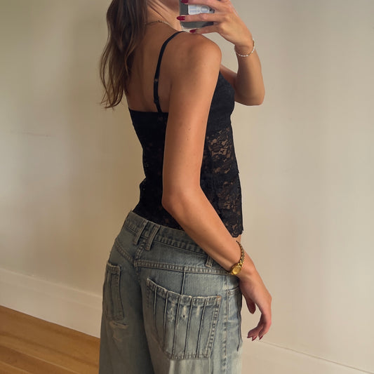 black lace cami