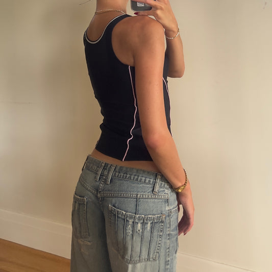 2000s zip-up sports tank