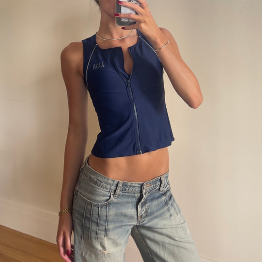 2000s zip-up sports tank