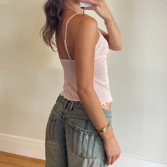 baby pink sheer cami