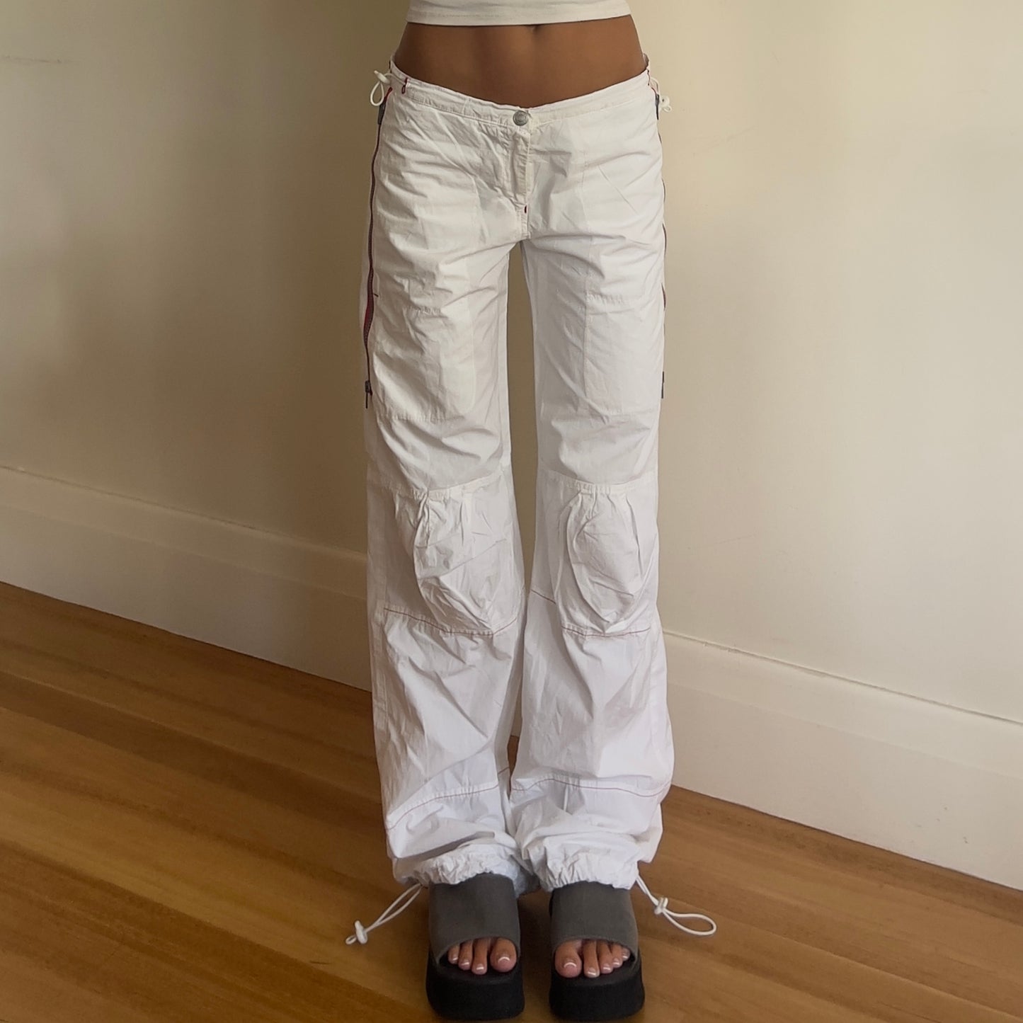 y2k white baggy pants