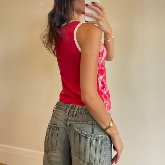 90s red graphic tank