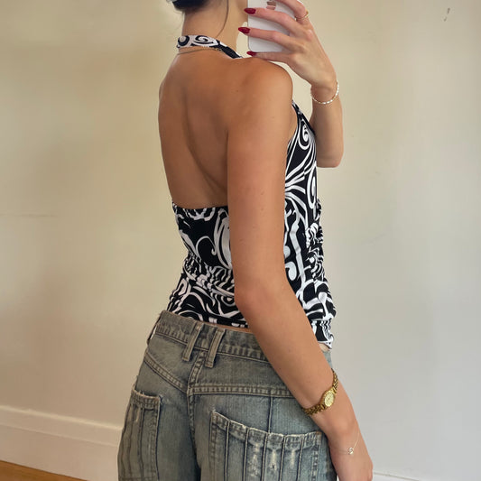 swirly print halter