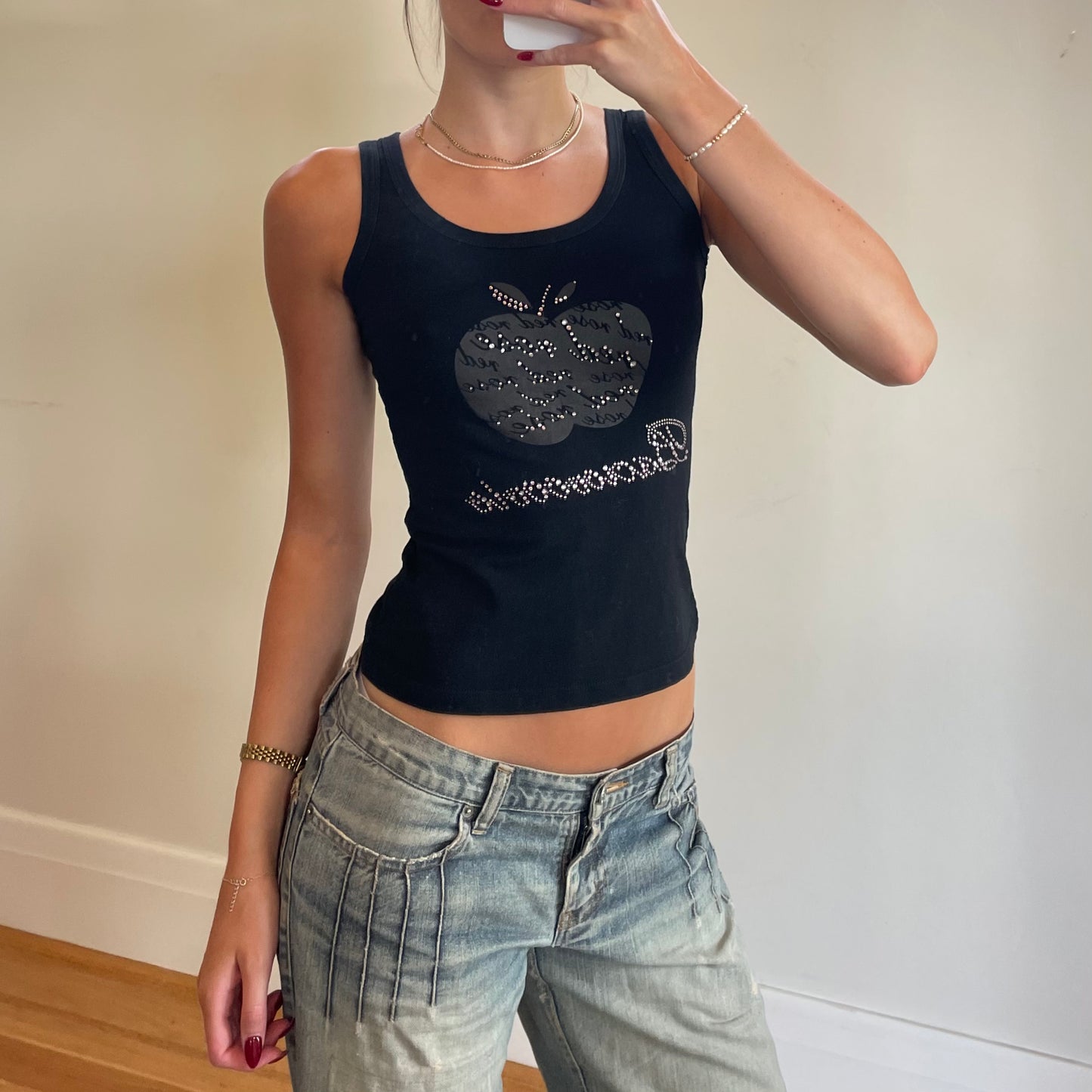 y2k diamanté graphic tank