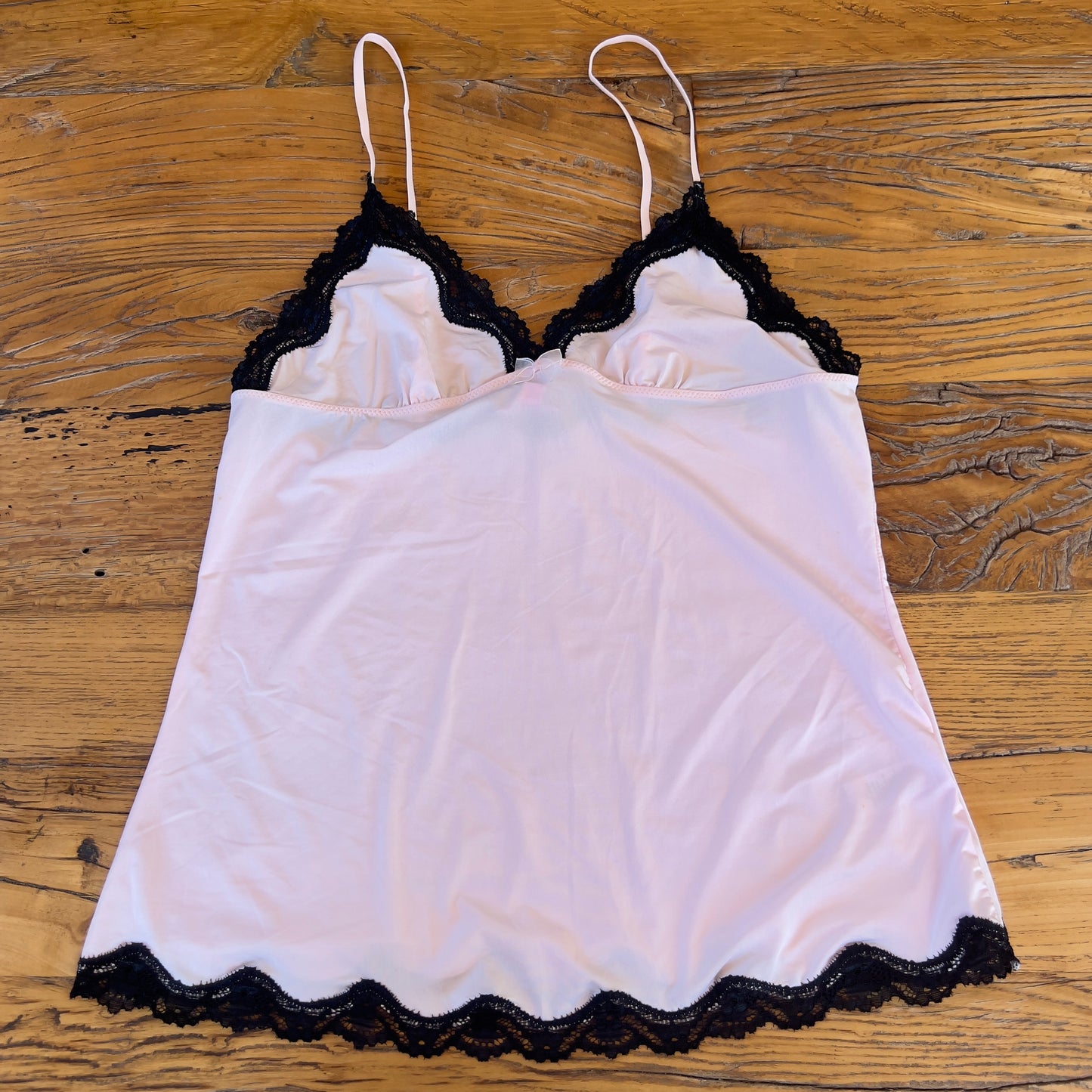 pink/black lace cami