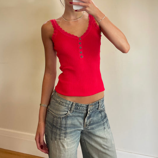 ribbed red cami