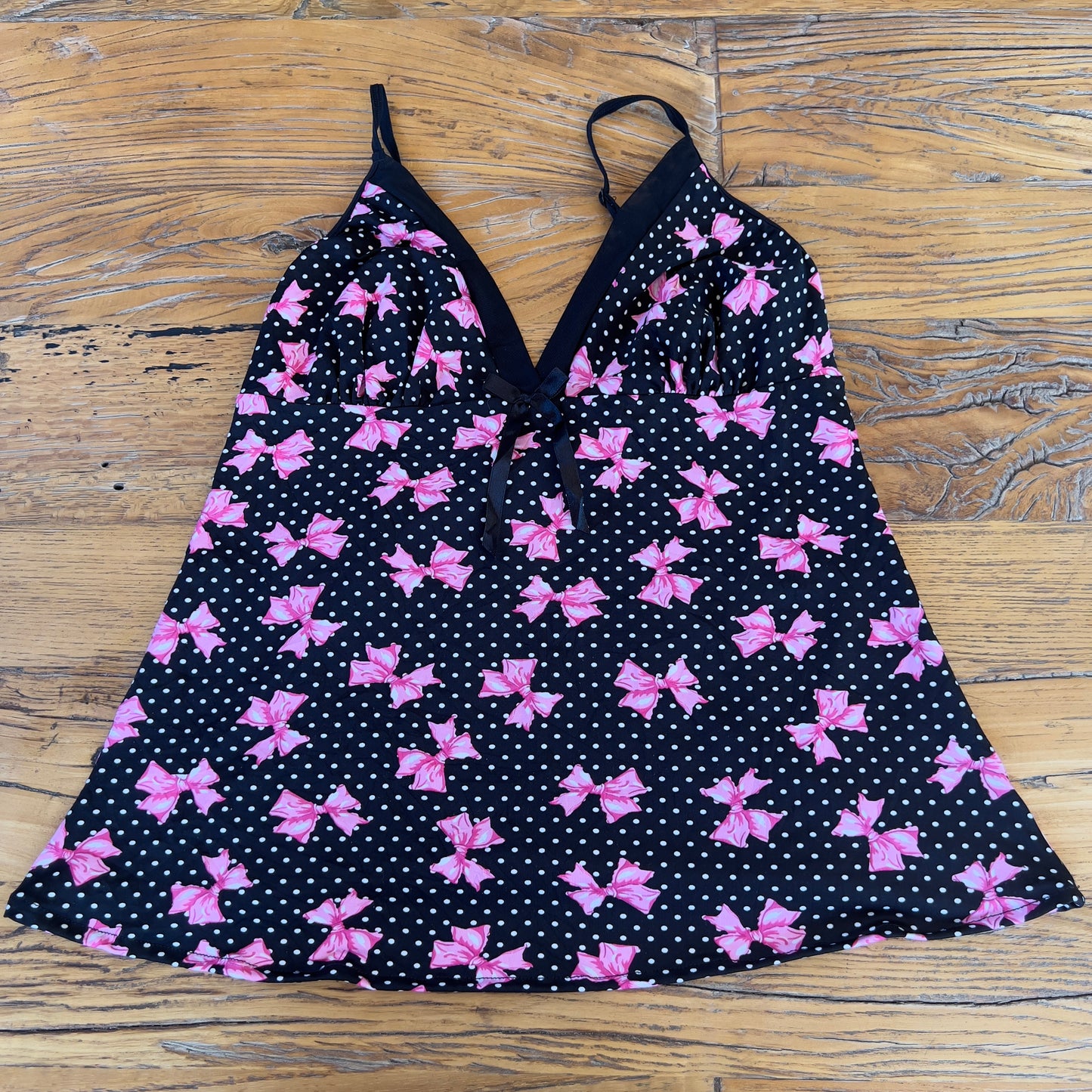 y2k polka dot/bow cami
